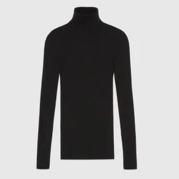 NWT Gucci XL Cashmere fine rib black turtleneck sweater - Picture 2 of 16